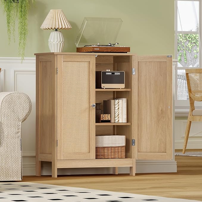 Iwell Storage Cabinet, Rattan Cabinet - Image 2