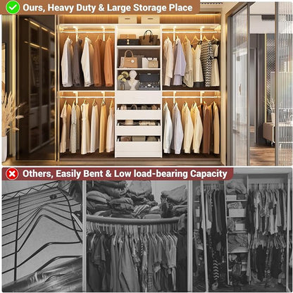 Aheaplus Closet System with 4 Drawers, 8FT Wood Closet Organizer System - Image 6