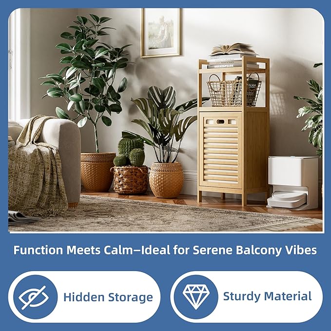 HITNET Tilt Out Laundry Hamper, Bamboo Laundry Basket - Image 4