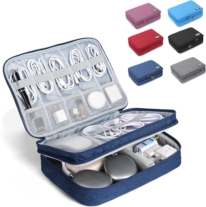 Large Electronic Organizer Travel Case, Double Layer Tech Pouch by Unknown