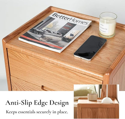 Nightstand, Solid Wood Small End Table w/3 Drawers, Modern Bedside Tables - Image 8