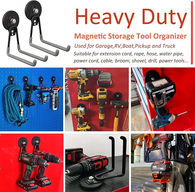 ULIBERMAGNET Magnetic Garage Hook, Cordless Drill Hooks Heavy Duty, Power Tool - Image 4