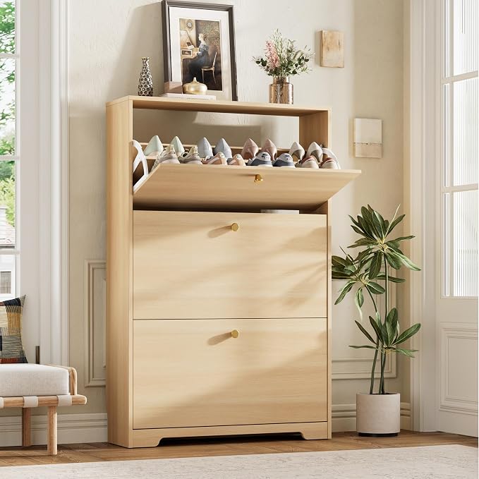 Nicetree Shoe Storage Cabinet, Slim Shoe Cabinet, Hidden Shoe Rack Cabinet by Nicetree