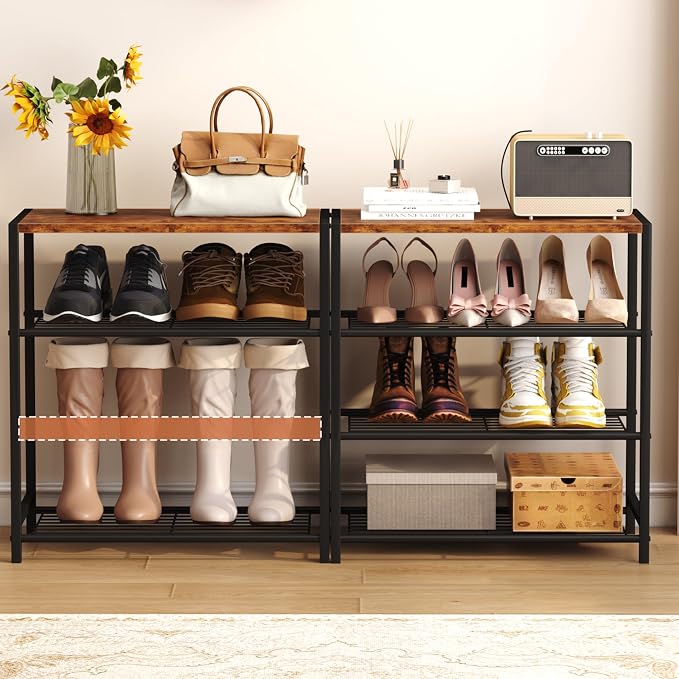 HOMEFORT 4-Tier Shoe Rack Organizer, Shoe Tower - Image 7