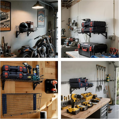 ULIBERMAGNET Large Folding Garage Shelf, Heavy Duty Wire Basket Storage Shelving - Image 9