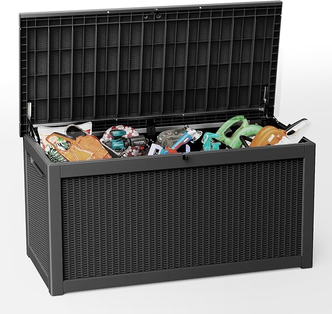 EasyUp 320 Gallon Outdoor Storage Box Waterproof, UV Resistant Resin Deck Box by EASYUP