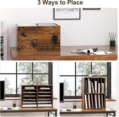 Literature Organizer 12 Slots Wooden Mailboxes - Image 5