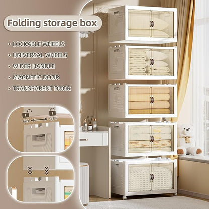 520 QT / 130 Gal Large Foldable Stackable Plastic Storage Cabinet - Image 5