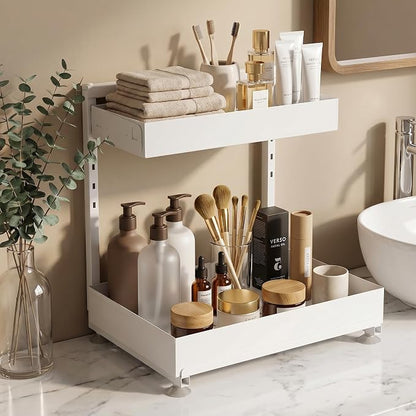 Under Sink Organizer, Bathroom Counter Organizer, 2 Packs 2-Tier Metal - Image 5