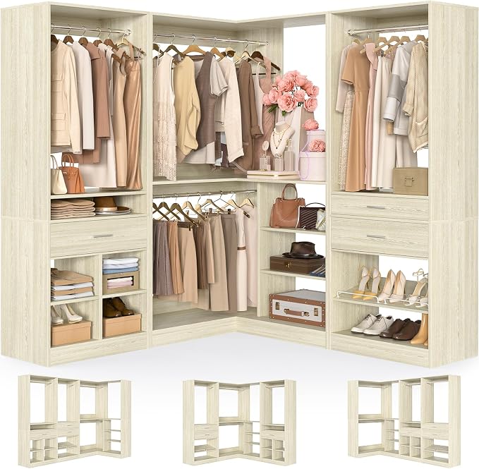 Unikito 86" Corner Closet System, Modular Closets Organizer by Unikito