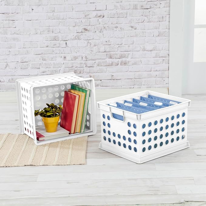 Sterilite Stackable Plastic Storage Crate Bin Organizer File Box - Image 4