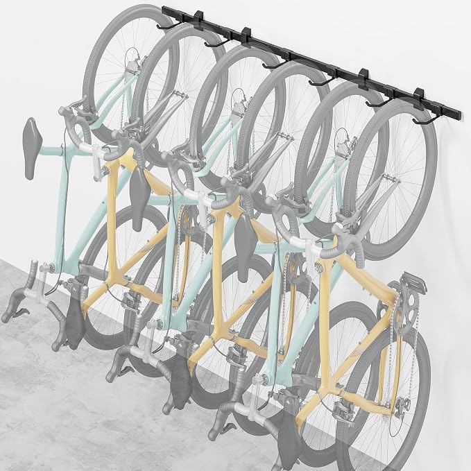 monTEK Enhanced Garage Bike Rack, Adjustable 6 Bike Hangers by monTEK
