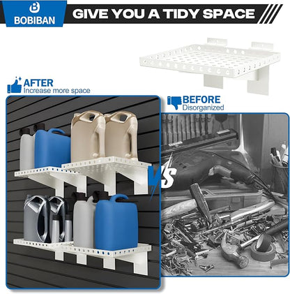 4 Pack Slatwall Shelves, Heavy Duty White Metal Slat Wall Shelf - Image 6