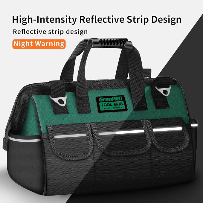 GrenPRO Heavy Duty Tool Bag for Men, 16 Inch Wide Mouth Tool Bags Organizer - Image 2
