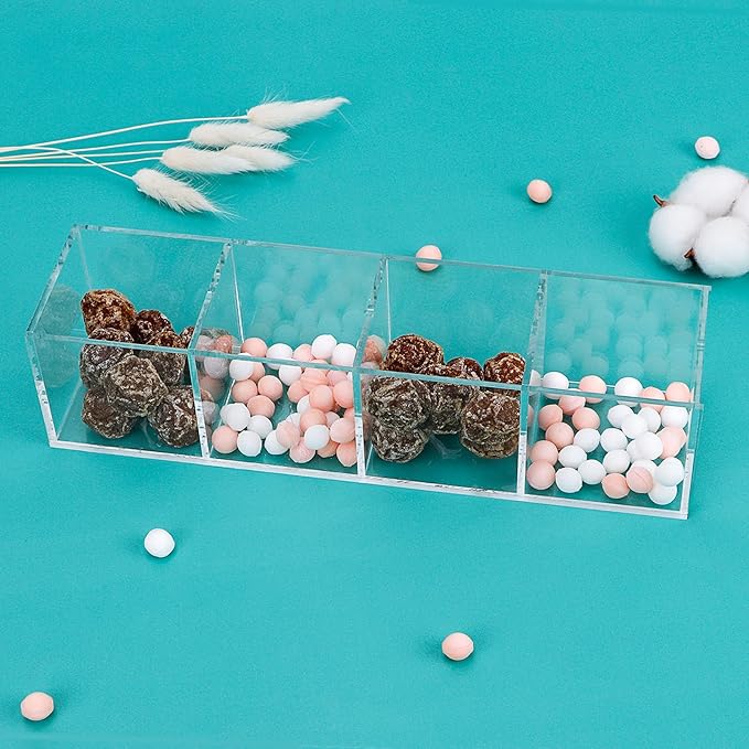 dedoot Acrylic Drawer Organizer 4-Section Clear Plastic Makeup Organizer - Image 7