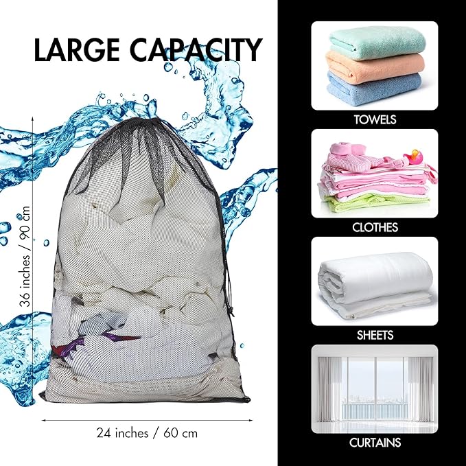 Berlune Large Mesh Laundry Bags, 24 x 36 Inch Bulk Wash Set - Image 2