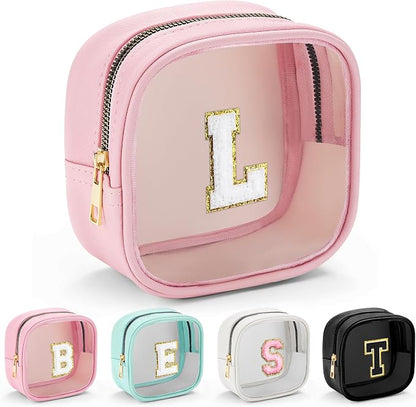 YOOLIFE Mini Initial Makeup Bag | Travel Toiletry Bag | Clear Makeup Bag | by YOOLIFE