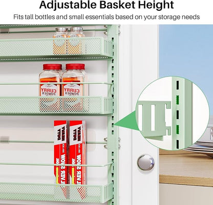 SNTD 8 Tiers Over the Door Organizer, Height Adjustable Spice Rack, Dense Mesh - Image 4