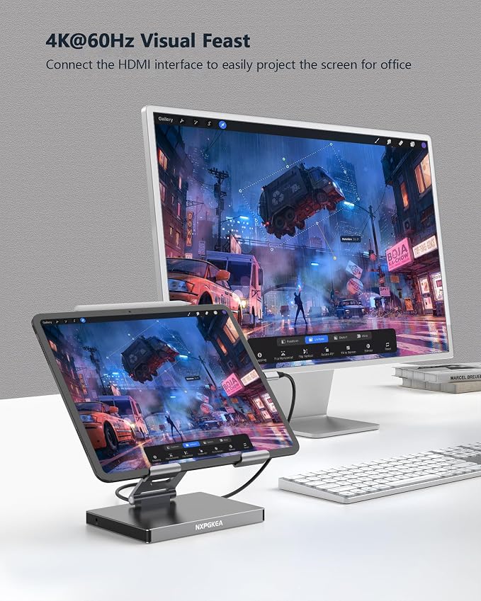 iPad USB C Hub Stand, 9-in-1 Multiport Adapter - Image 3