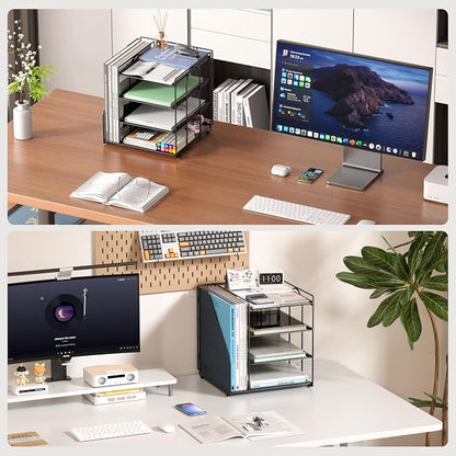 Desk Organizer, 4-Tier Metal Paper Organizer - Image 3