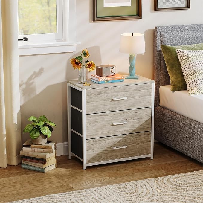 Nightstand, End Table, Bedside Table, Tall Fabric Dresser - Image 8