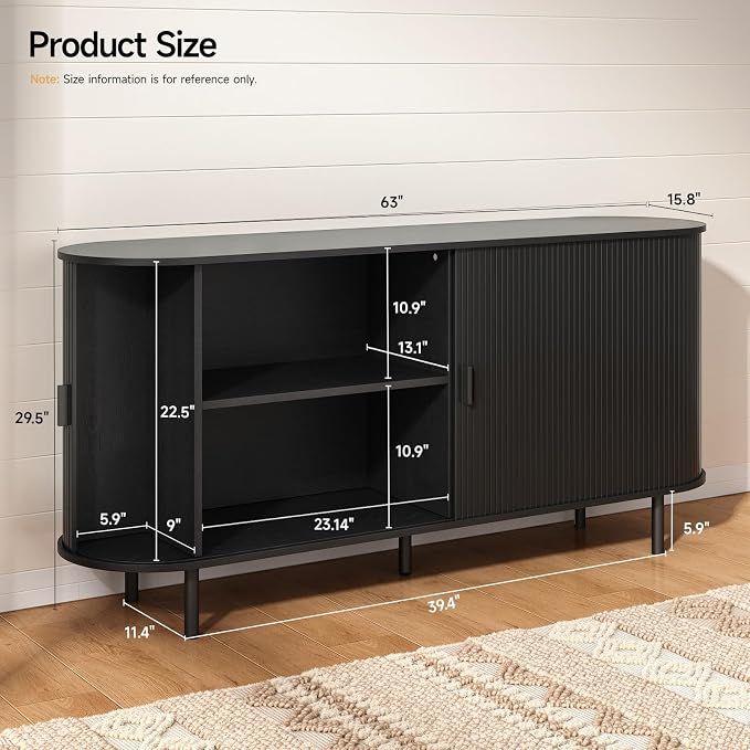 63" Sideboard Buffet Cabinet - Image 2