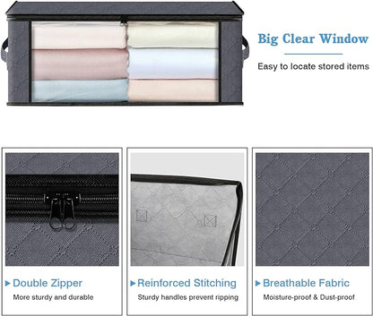 HomeHacks Storage 4-Pack Clothes Organizer Storage Bags Foldable Storage Box - Image 3