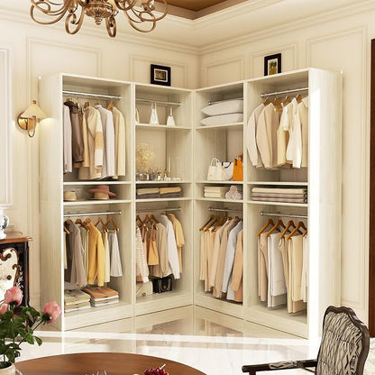 Unikito 100” Closet System, 8.3FT Wood Closet Storage Organizer - Image 4