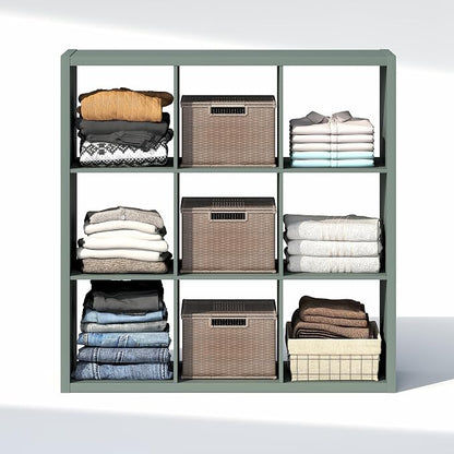 Furinno Cubic Extra Thick 9-Cube Closet Organizers and Storage, Sage Green | - Image 6