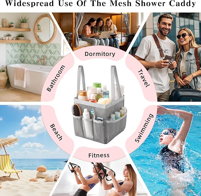 Mesh Shower Caddy, Portable Shower Caddy Bag - Image 7