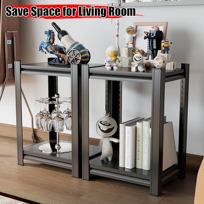 Kitchen Storage Rack, 2 Tier Metal Shelving Unit, Small Pantry Shelves - Image 3