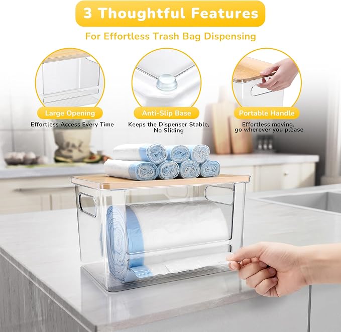 Trash Bag Dispenser Holder, 3-in-1 Laundry Detergent Dispenser Under Sink - Image 6