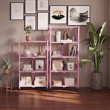 WORKPRO 4-Tier Folding Shelf, No-Assembly Metal Storage Rack - Image 2
