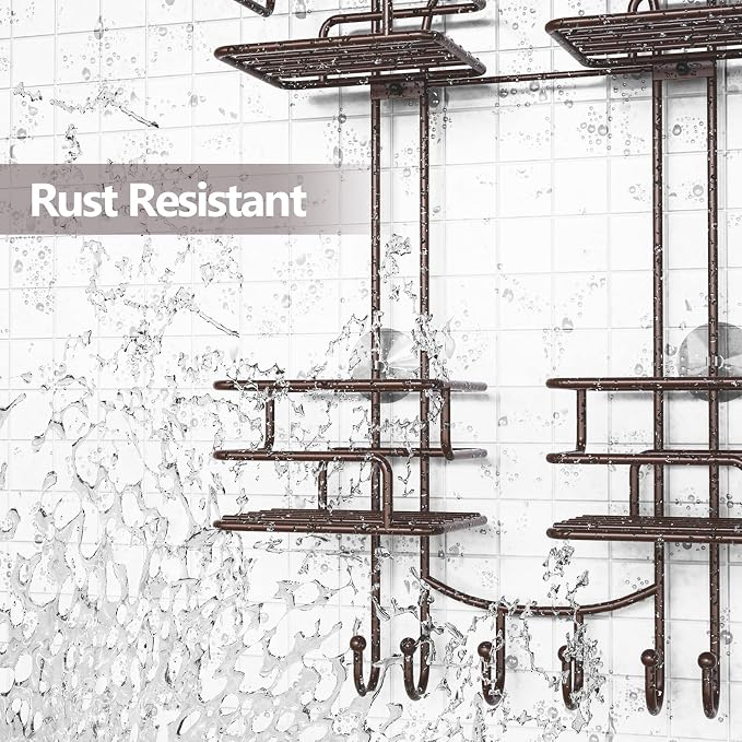 SRIWATANA Shower Caddy Organizer Hanging Over Head, Bathroom Shower Rack Hanger - Image 3