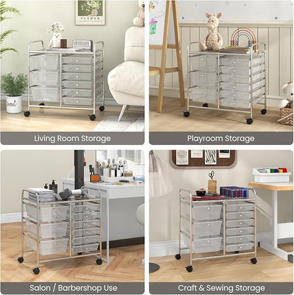 Giantex 9 Drawers Rolling Cart, Classroom Organizers, Storage Cart - Image 9