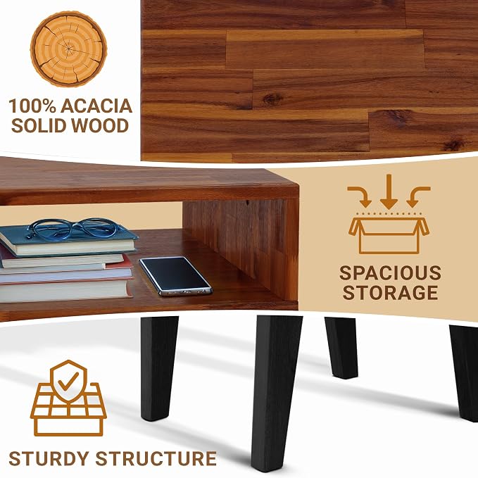 Acacia Serena Nightstand Solid Wood Nightstand - Image 2