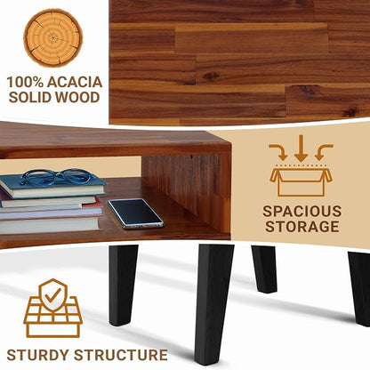 Acacia Serena Nightstand Solid Wood Nightstand - Image 2