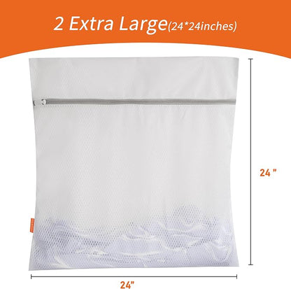 Polecasa Diamond Mesh Laundry Bags 2 Pack | Heavy Duty Mesh, Durable Zipper - Image 5