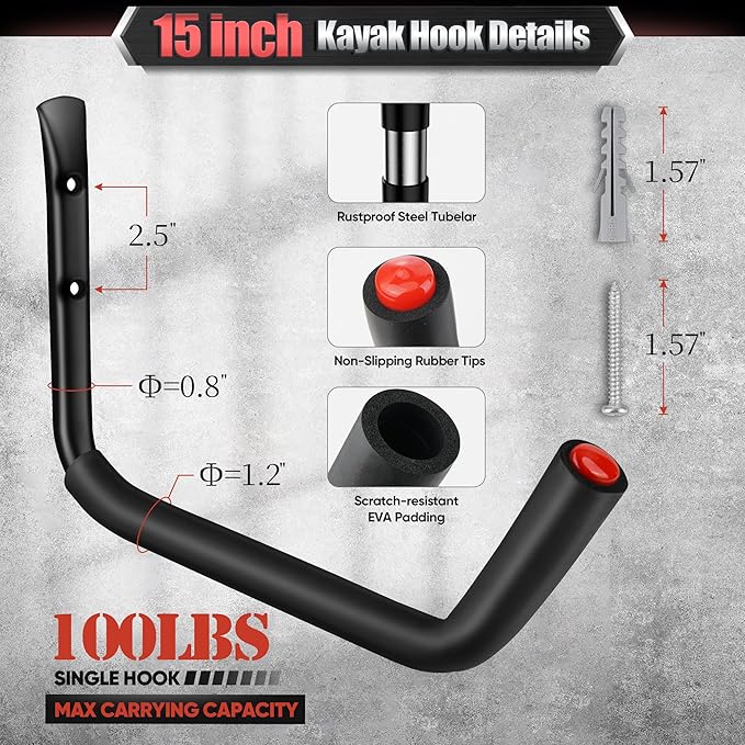 Nacial 12 Pack Garage Hooks Heavy Duty, 100LBS Capacity Garage Hooks - Image 3