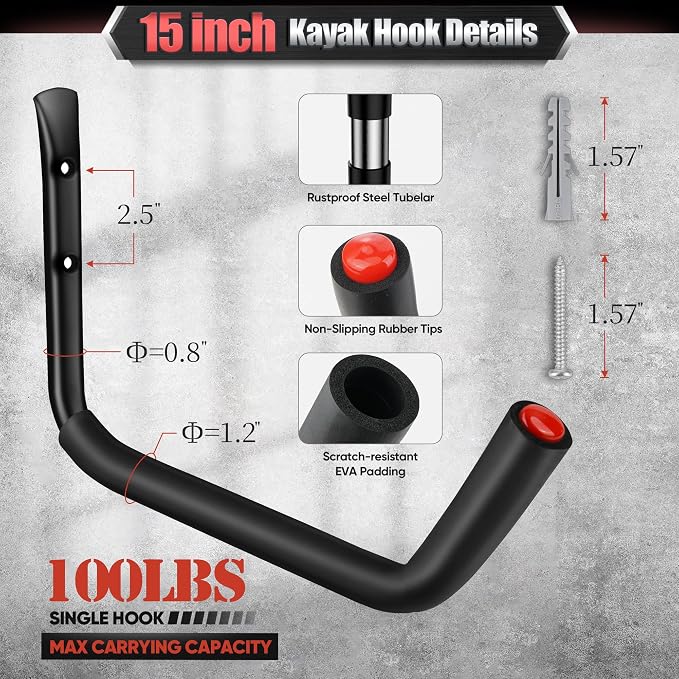 Nacial 10 Pack Garage Hooks Heavy Duty, 100LBS Capacity Large Garage Hooks - Image 3