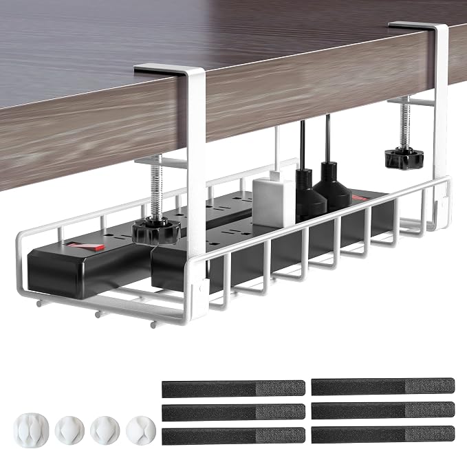 Under Desk Cable Management Tray, Xpatee Upgraded Wire Management No Drill No by Xpatee