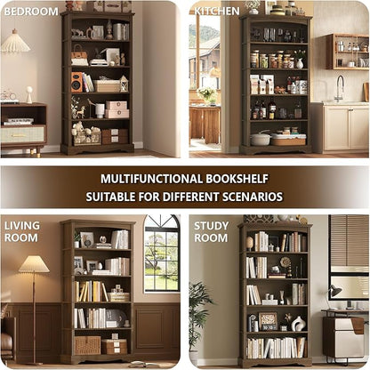TVU 5-Tier Wooden Bookshelf, 31.5" W x 65" H ×9.9" D Bookshelf - Image 9