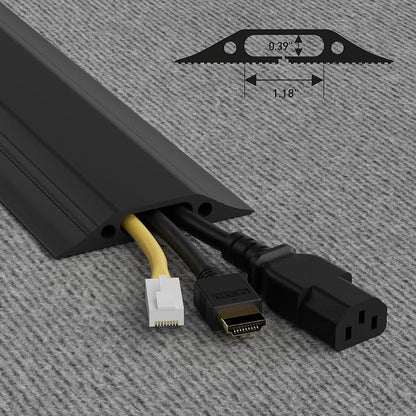 D-Line 6ft Floor Cord Cover, Made in USA Linkable Cable Protector, Hide - Image 3