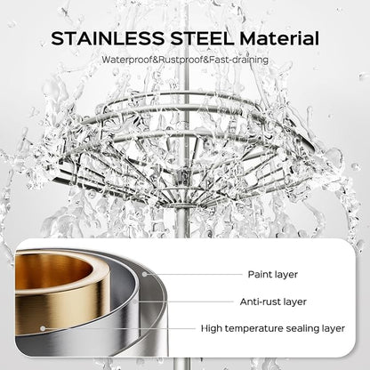 HAMITOR Shower Caddy Tension Pole: 4-Tier Rustproof Bathroom Corner Shelf - Image 3