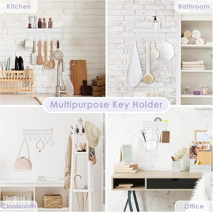 VIS'V Key Holder Wall Mount, Adhesive Key Rack - Image 7