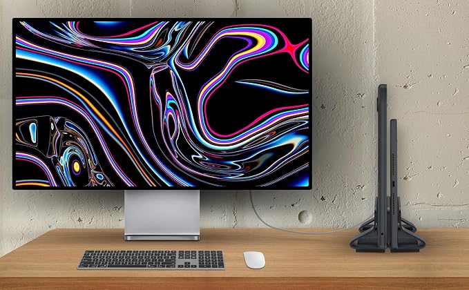 Aluminum Dual Vertical Laptop Stand Dock Holder, Supports 2 Devices, Adjustable - Image 2