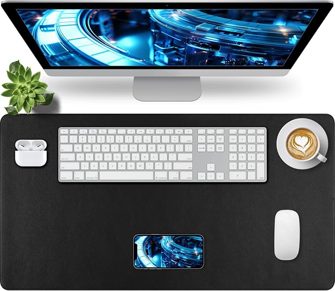 Bloss Desk Mat with Stitched Edges, Leather Large Mouse Pad, Non-Slip Desk by Bloss