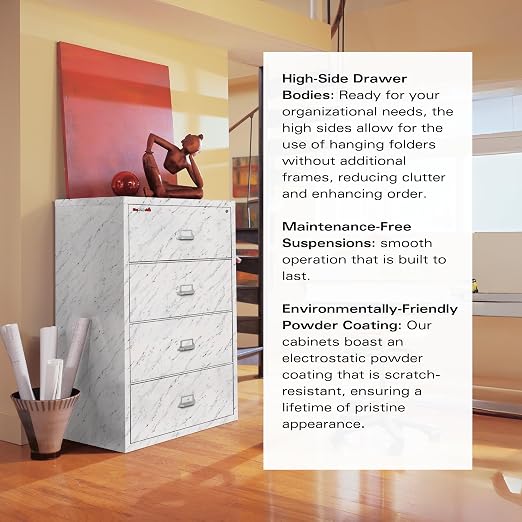 FireKing Fireproof Lateral File Cabinet, Arctic White, Made in USA - Image 7