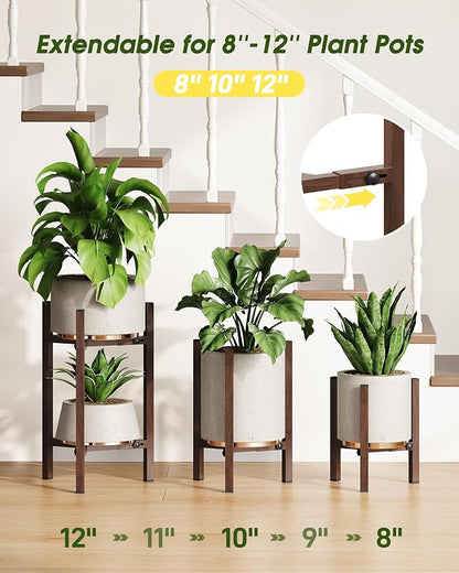3 Pack Plant Stand Indoor Adjustable, Metal Modern Indoor Plant Stand, Heavy - Image 3