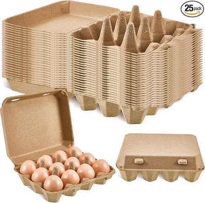 Rtteri 25 Pieces Paper Pulp Egg Cartons 3x4 Style Vintage Blank Egg Cartons by Rtteri